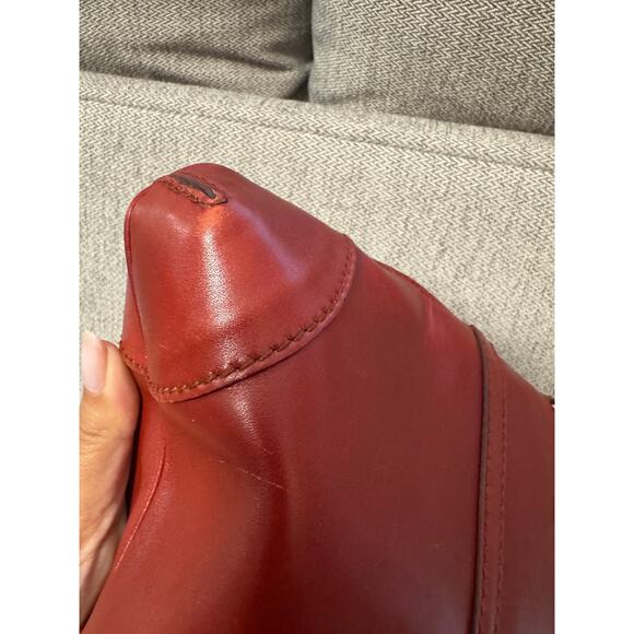 VTG Gucci Jackie Handbag Womens Red Calfskin Leather Top Handle Shoulder Strap - Picture 5 of 12